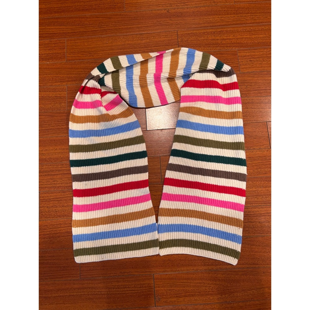Gap Multi Color Striped Knit Scarf Unisex Ribbed Grandmacore 502493-07-1 NWT